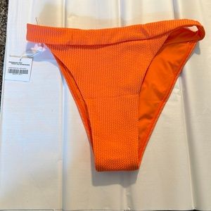 Monday Swimwear Argentina Bottom in Cantaloupe Crinkle